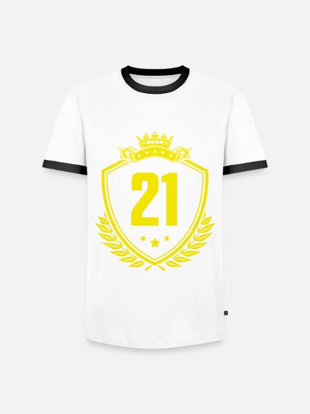 21 Nombre d’armoiries - T-shirt contrasté Homme - blanc/noir