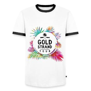 Golden Sands Tour Colorful - Men's Ringer Shirt - white/black - Front - AI Model Female 172 light (172cm) & AI Model Male 178 dark (178cm)