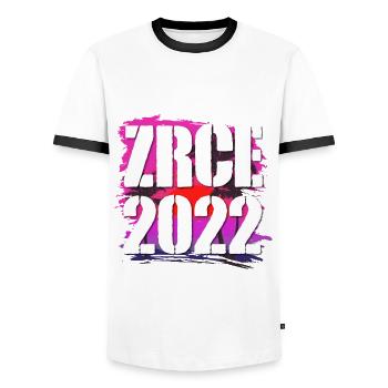 Zrce 2022 - Männer Kontrast-T-Shirt - Weiß/Schwarz - Vorne - AI Model Female 172 light (172cm) & AI Model Male 178 dark (178cm)