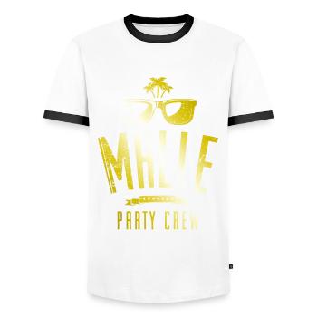 Malle Party Crew - T-shirt contrasté Homme - blanc/noir - Devant - AI Model Female 172 light (172cm) & AI Model Male 178 dark (178cm)