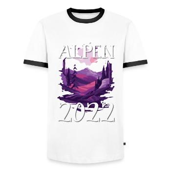 Alps 2022 - Men's Ringer Shirt - white/black - Front - AI Model Female 172 light (172cm) & AI Model Male 178 dark (178cm)
