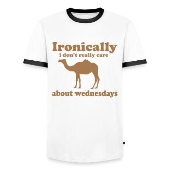 Fun camel fun - Men's Ringer Shirt - white/black - Front - AI Model Female 172 light (172cm) & AI Model Male 178 dark (178cm)