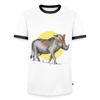 Tolles Warzenschwein T-Shirt - Männer Kontrast-T-Shirt - Weiß/Schwarz - Vorne - AI Model Female 172 light (172cm) & AI Model Male 178 dark (178cm)