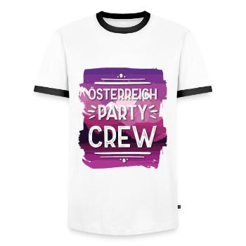 Austria Party Crew - Men's Ringer Shirt - white/black - Front - AI Model Female 172 light (172cm) & AI Model Male 178 dark (178cm)