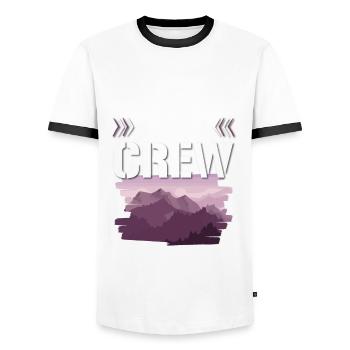 Travel Party Crew - Men's Ringer Shirt - white/black - Front - AI Model Female 172 light (172cm) & AI Model Male 178 dark (178cm)