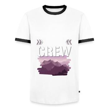 Tirol Party Crew - T-shirt contrasté Homme - blanc/noir - Devant - AI Model Female 172 light (172cm) & AI Model Male 178 dark (178cm)