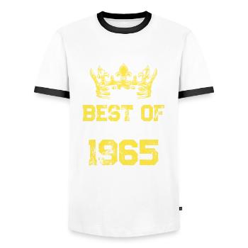 1965 best of Geburtstag - Männer Kontrast-T-Shirt - Weiß/Schwarz - Vorne - AI Model Female 172 light (172cm) & AI Model Male 178 dark (178cm)