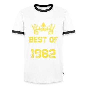 1982 best of birthday - Men's Ringer Shirt - white/black - Front - AI Model Female 172 light (172cm) & AI Model Male 178 dark (178cm)