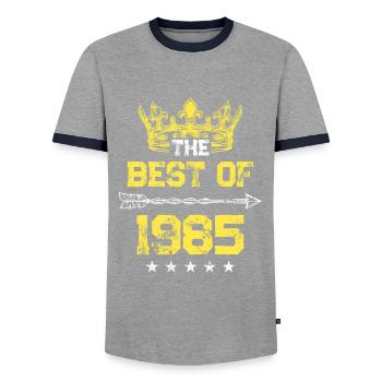 1985 Best of Birthday - T-shirt contrasté Homme - gris/marine  - Devant - AI Model Female 172 light (172cm) & AI Model Male 178 light (178cm)
