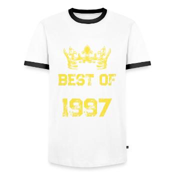 1997 best of birthday - Men's Ringer Shirt - white/black - Front - AI Model Female 172 light (172cm) & AI Model Male 178 dark (178cm)