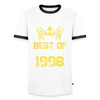 1998 best of birthday - Men's Ringer Shirt - white/black - Front - AI Model Female 172 light (172cm) & AI Model Male 178 dark (178cm)
