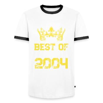 2004 best of birthday - Men's Ringer Shirt - white/black - Front - AI Model Female 172 light (172cm) & AI Model Male 178 dark (178cm)