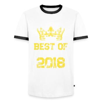 2018 best of birthday - Men's Ringer Shirt - white/black - Front - AI Model Female 172 light (172cm) & AI Model Male 178 dark (178cm)
