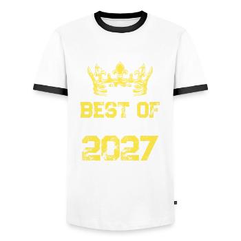 2027 meilleur anniversaire - T-shirt contrasté Homme - blanc/noir - Devant - AI Model Female 172 light (172cm) & AI Model Male 178 dark (178cm)