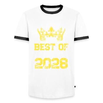 2028 best of Geburtstag - Männer Kontrast-T-Shirt - Weiß/Schwarz - Vorne - AI Model Female 172 light (172cm) & AI Model Male 178 dark (178cm)
