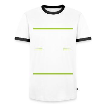Équipage de course - T-shirt contrasté Homme - blanc/noir - Devant - AI Model Female 172 light (172cm) & AI Model Male 178 dark (178cm)