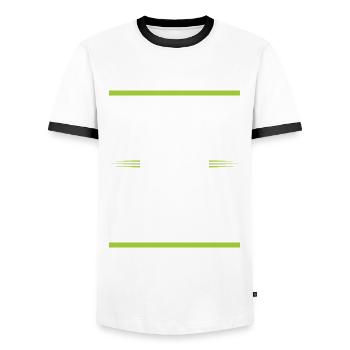 Équipe de ski - T-shirt contrasté Homme - blanc/noir - Devant - AI Model Female 172 light (172cm) & AI Model Male 178 dark (178cm)