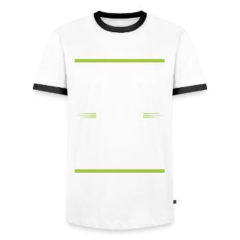Xma's Crew - Men's Ringer Shirt - white/black - Front - AI Model Female 172 light (172cm) & AI Model Male 178 dark (178cm)