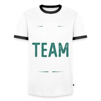 Boxing Team - Men's Ringer Shirt - white/black - Front - AI Model Female 172 light (172cm) & AI Model Male 178 dark (178cm)