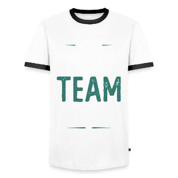 Chess Team - Men's Ringer Shirt - white/black - Front - AI Model Female 172 light (172cm) & AI Model Male 178 dark (178cm)