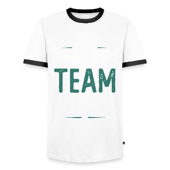 Kickboxing Team - Men's Ringer Shirt - white/black - Front - AI Model Female 172 light (172cm) & AI Model Male 178 dark (178cm)