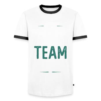 Mma Team - Männer Kontrast-T-Shirt - Weiß/Schwarz - Vorne - AI Model Female 172 light (172cm) & AI Model Male 178 dark (178cm)
