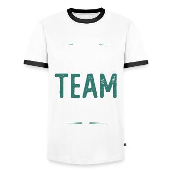 Équipe de tennis - T-shirt contrasté Homme - blanc/noir - Devant - AI Model Female 172 light (172cm) & AI Model Male 178 dark (178cm)