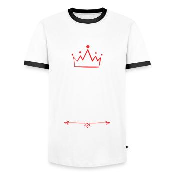 Ali - Männer Kontrast-T-Shirt - Weiß/Schwarz - Vorne - AI Model Female 172 light (172cm) & AI Model Male 178 dark (178cm)
