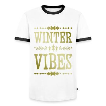 Winter Vibes - Männer Kontrast-T-Shirt - Weiß/Schwarz - Vorne - AI Model Female 172 light (172cm) & AI Model Male 178 dark (178cm)