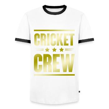 Équipe de cricket - T-shirt contrasté Homme - blanc/noir - Devant - AI Model Female 172 light (172cm) & AI Model Male 178 dark (178cm)