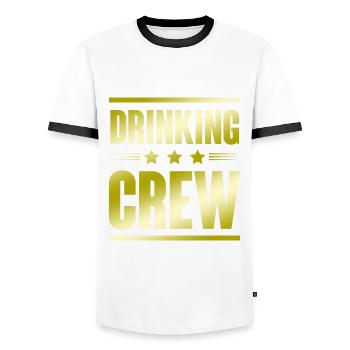Équipage de consommation d’alcool - T-shirt contrasté Homme - blanc/noir - Devant - AI Model Female 172 light (172cm) & AI Model Male 178 dark (178cm)