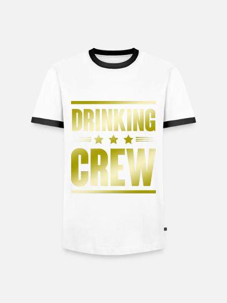 Drinking Crew - Men's Ringer Shirt - white/black