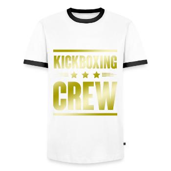 Kickboxing Crew - Männer Kontrast-T-Shirt - Weiß/Schwarz - Vorne - AI Model Female 172 light (172cm) & AI Model Male 178 dark (178cm)