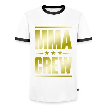 Mma Crew - Männer Kontrast-T-Shirt - Weiß/Schwarz - Vorne - AI Model Female 172 light (172cm) & AI Model Male 178 dark (178cm)