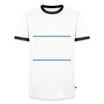 Cécile - T-shirt contrasté Homme - blanc/noir - Devant - AI Model Female 172 light (172cm) & AI Model Male 178 dark (178cm)