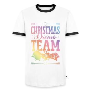 Christmas Dream team - Men's Ringer Shirt - white/black - Front - AI Model Female 172 light (172cm) & AI Model Male 178 dark (178cm)