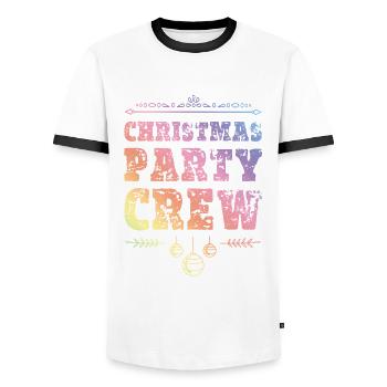 Christmas Party Crew - Men's Ringer Shirt - white/black - Front - AI Model Female 172 light (172cm) & AI Model Male 178 dark (178cm)