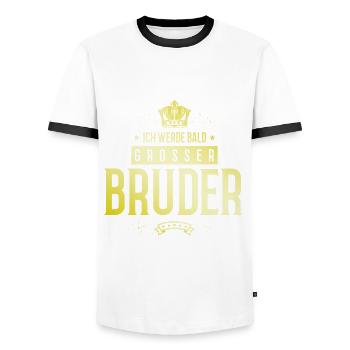 Ich werde Bald Bruder - Männer Kontrast-T-Shirt - Weiß/Schwarz - Vorne - AI Model Female 172 light (172cm) & AI Model Male 178 dark (178cm)