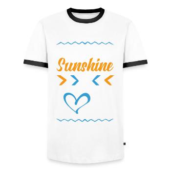Amour californien - T-shirt contrasté Homme - blanc/noir - Devant - AI Model Female 172 light (172cm) & AI Model Male 178 dark (178cm)