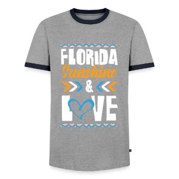 Amour de Floride - T-shirt contrasté Homme - gris/marine  - Devant - AI Model Female 172 light (172cm) & AI Model Male 178 light (178cm)