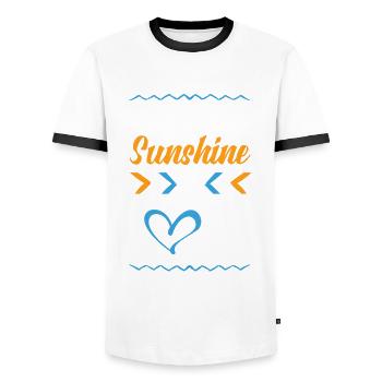 Tel Aviv Amour - T-shirt contrasté Homme - blanc/noir - Devant - AI Model Female 172 light (172cm) & AI Model Male 178 dark (178cm)