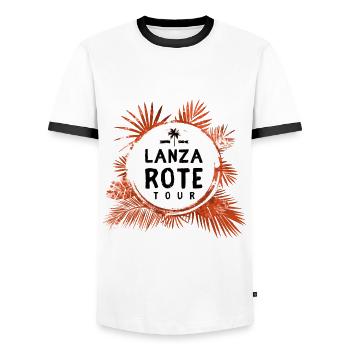 Lanzarote Tour Colorful - Men's Ringer Shirt - white/black - Front - AI Model Female 172 light (172cm) & AI Model Male 178 dark (178cm)