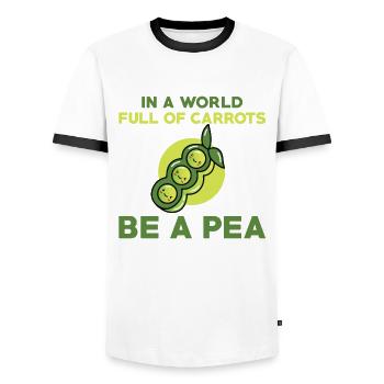 Funny pea pod - Men's Ringer Shirt - white/black - Front - AI Model Female 172 light (172cm) & AI Model Male 178 dark (178cm)