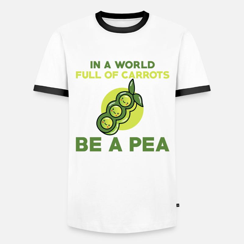 Funny pea pod - Men's Ringer Shirt - white/black