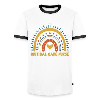 Niedliches Intensivpfleger Design - Männer Kontrast-T-Shirt - Weiß/Schwarz - Vorne - AI Model Female 172 light (172cm) & AI Model Male 178 dark (178cm)