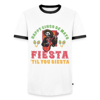 Drôle Cinco De Mayo Citation Love Mexico Party - T-shirt contrasté Homme - blanc/noir - Devant - AI Model Female 172 light (172cm) & AI Model Male 178 dark (178cm)