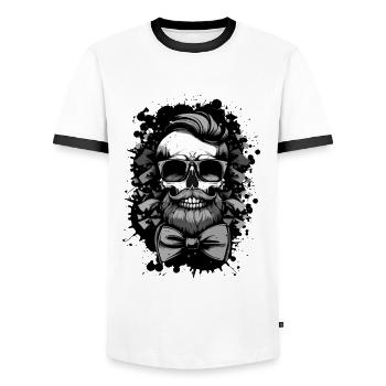 Skeleton Bachelor Party Bachelor Groom - T-shirt contrasté Homme - blanc/noir - Devant - AI Model Female 172 light (172cm) & AI Model Male 178 dark (178cm)