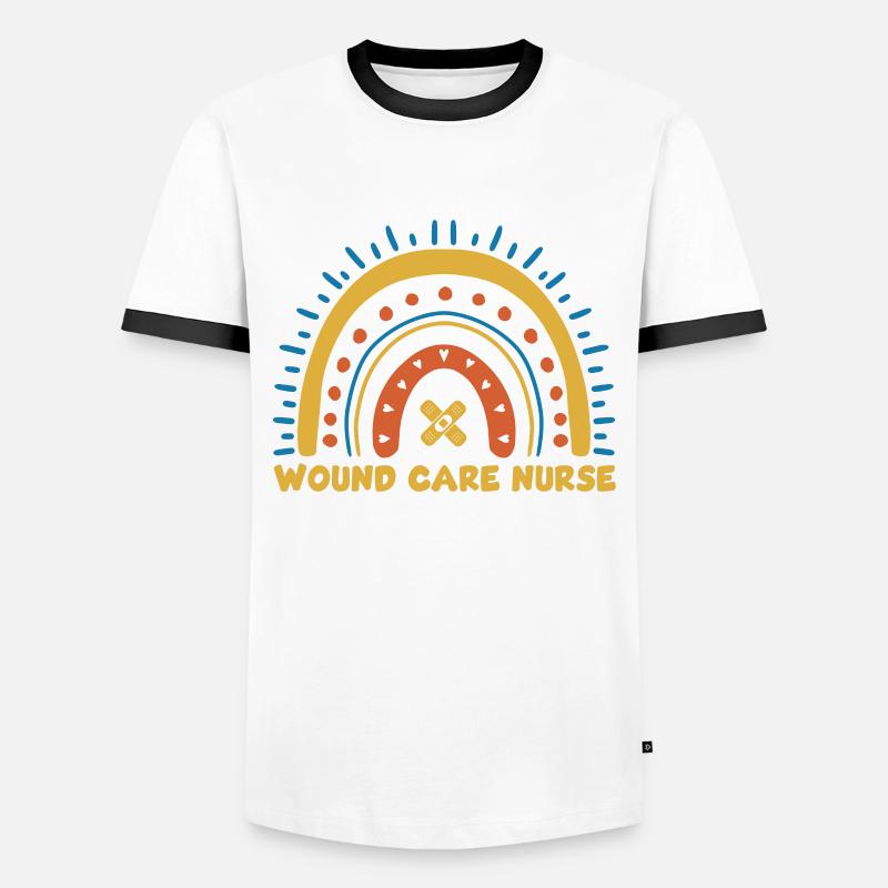 Nice wound nurse design - Men's Ringer Shirt - white/black