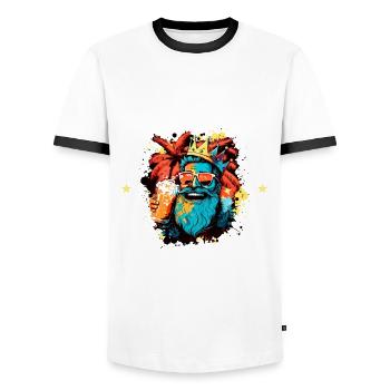 malle drinking team mallorca party - Männer Kontrast-T-Shirt - Weiß/Schwarz - Vorne - AI Model Female 172 light (172cm) & AI Model Male 178 dark (178cm)