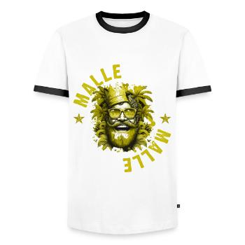 Malle König Mallorca Party - Männer Kontrast-T-Shirt - Weiß/Schwarz - Vorne - AI Model Female 172 light (172cm) & AI Model Male 178 dark (178cm)